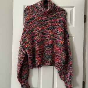 wild fable Multicolor Cowl Neck Sweater - Pink & Black